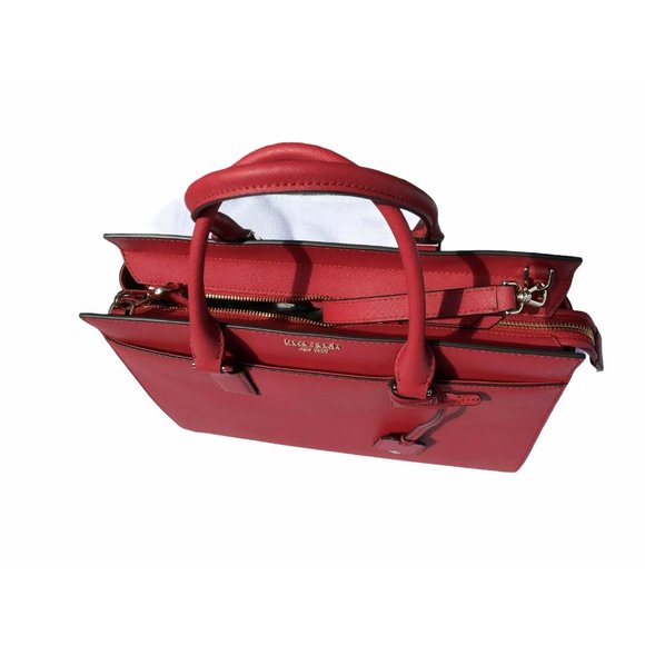 New NWT Kate Spade Red Leather Handbag Cameron Chili w/ Strap 13x10" - Picture 5 of 12